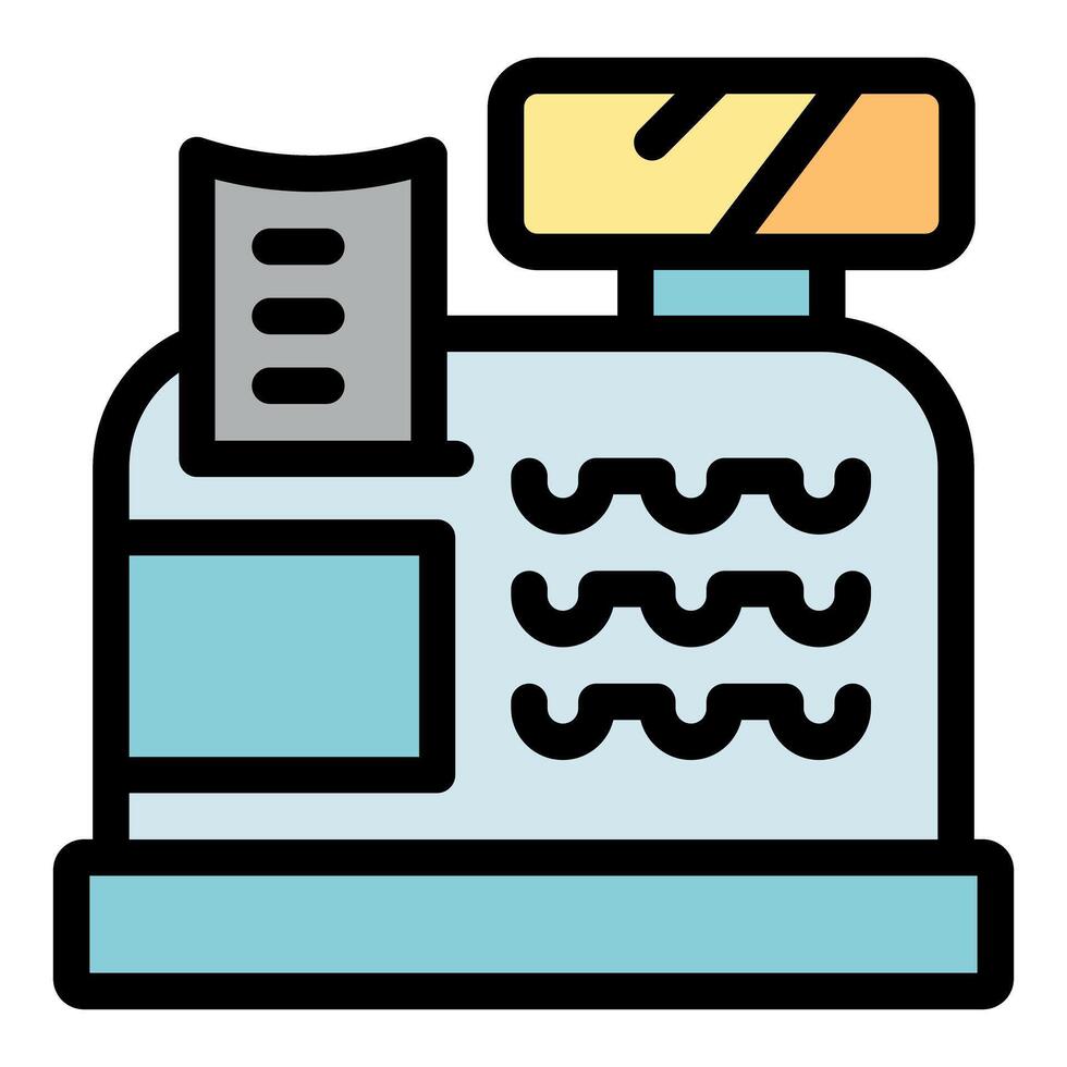Modern cash register printing receipt for payment in store vector