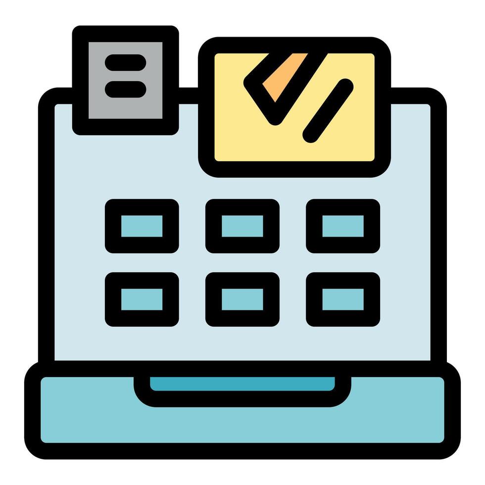 Modern electronic cash register processing payment with contactless technology vector