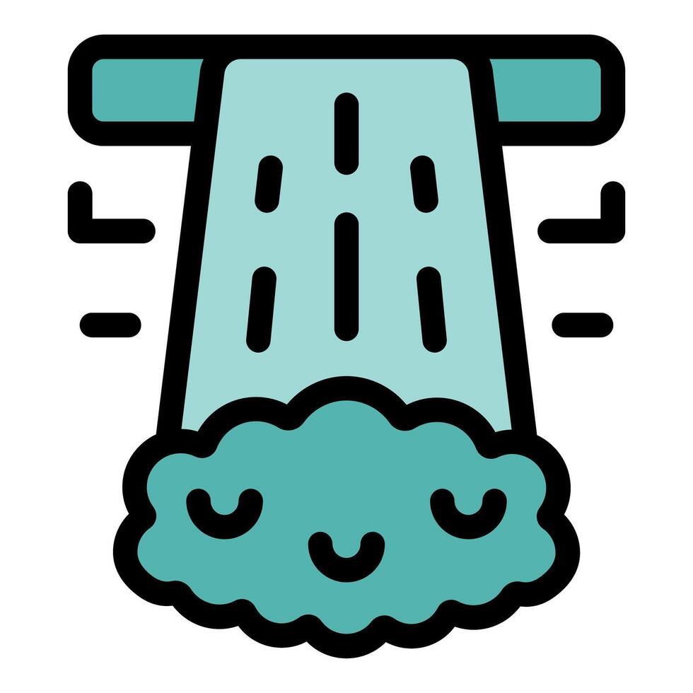 Waterfall falling on a happy cloud creating a funny relaxing atmosphere vector