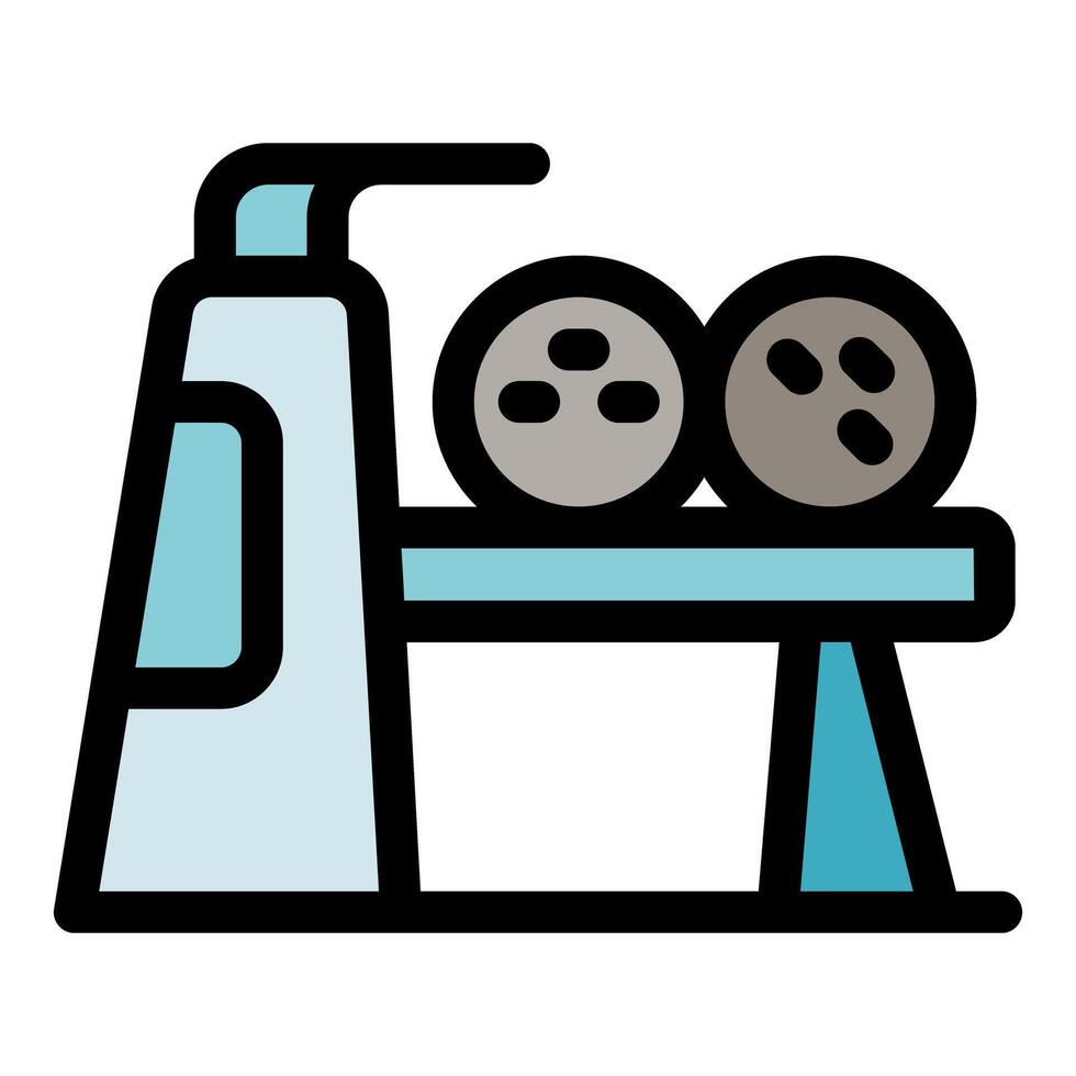 Industrial food processing machine handling two cookie dough balls vector