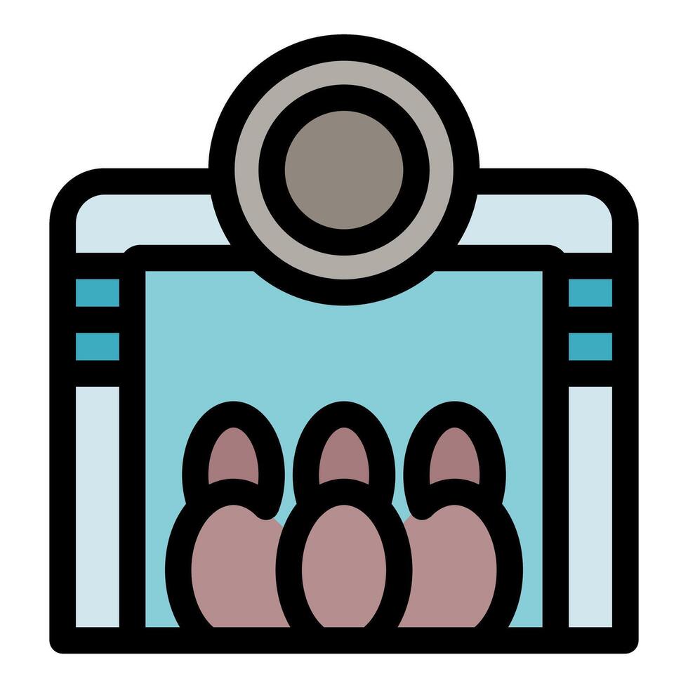 Elevator carrying passengers going up or down inside building vector