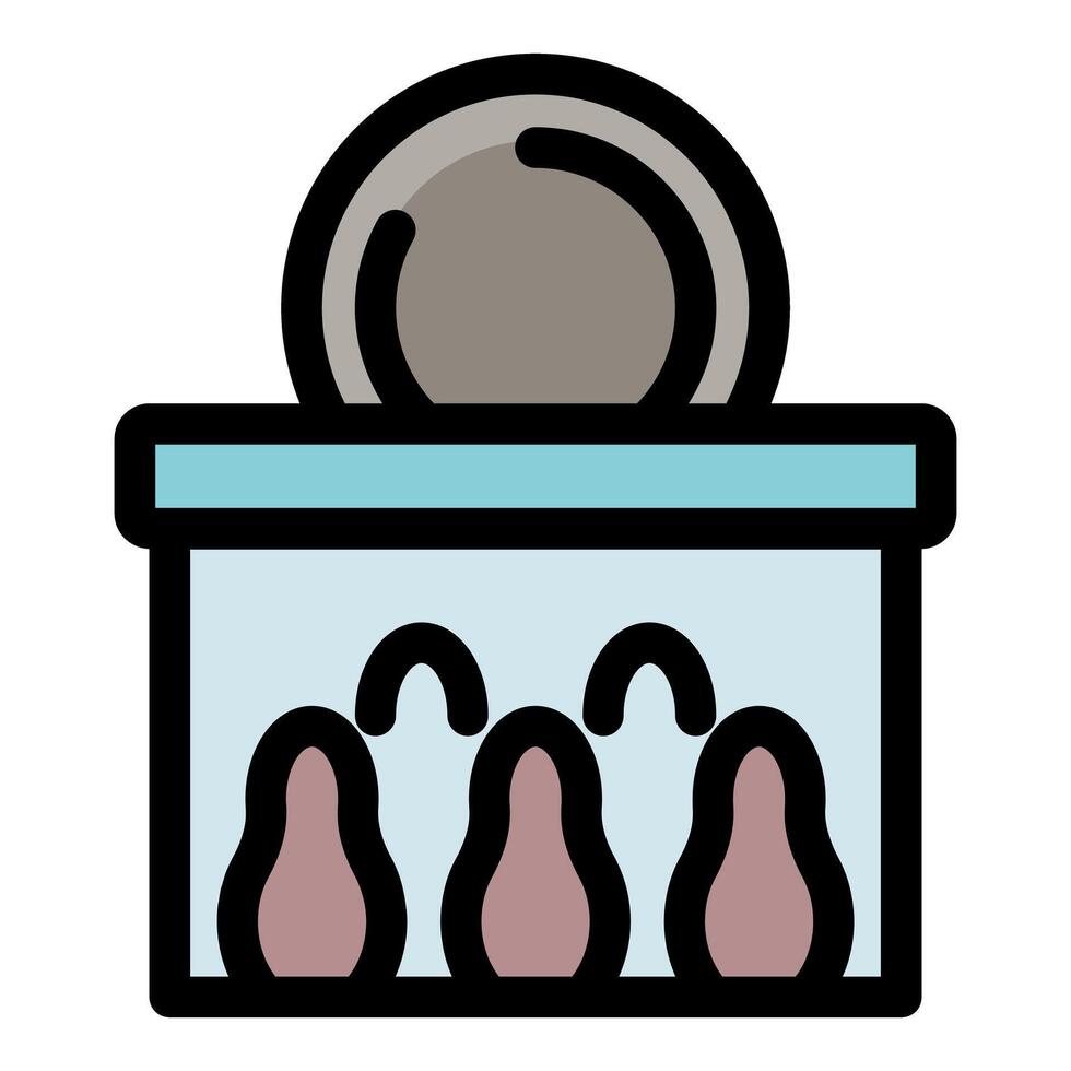 Bowling player aiming at pins with ball return system working vector