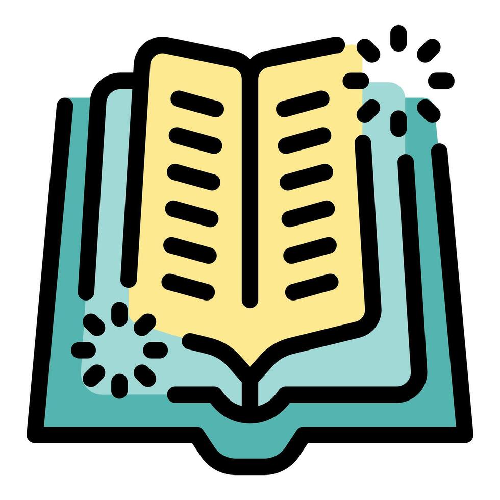 Open magic book with shining sparkles creating enchanting atmosphere vector
