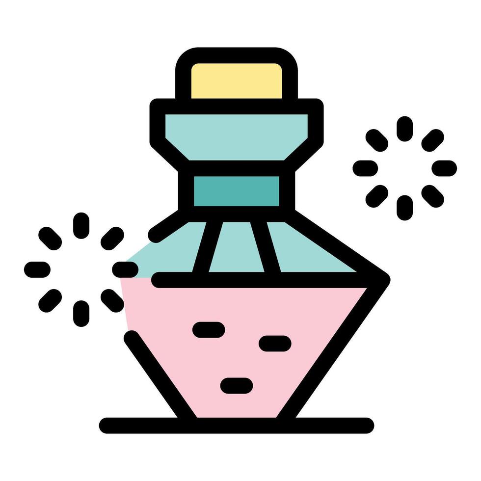Magic potion brewing in a sparkling glass bottle vector