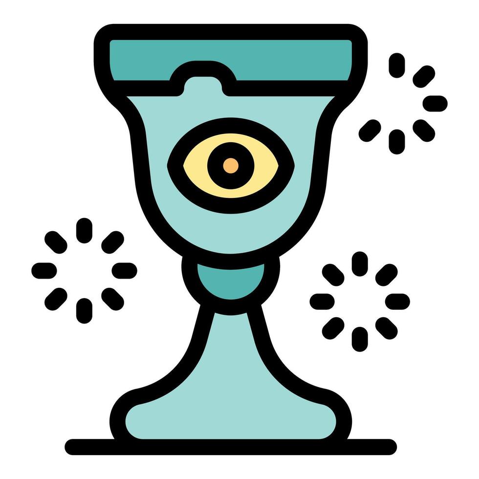 Magic goblet showing eye and sparkling effect symbolizing clairvoyance vector