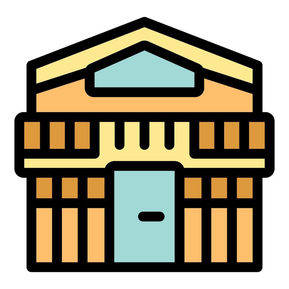 Modern museum building with columns and balcony representing culture and history vector