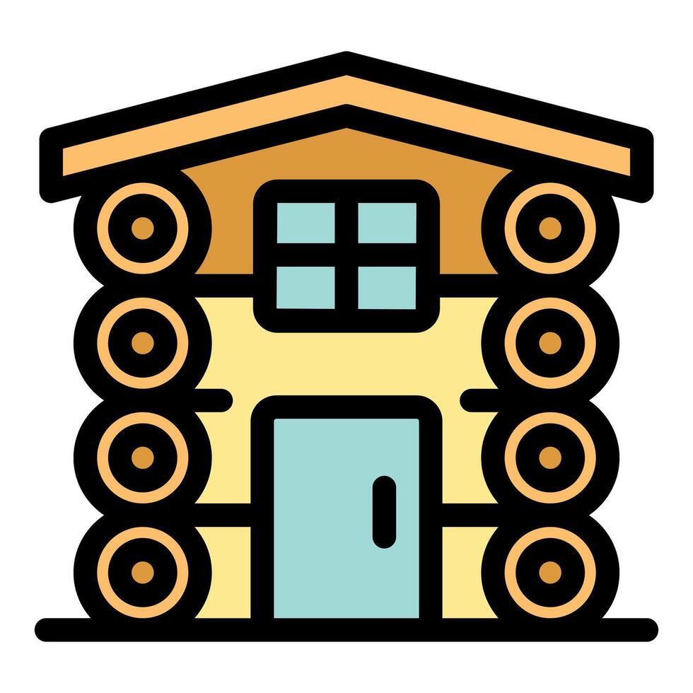 Log cabin building showing eco friendly construction with natural materials vector