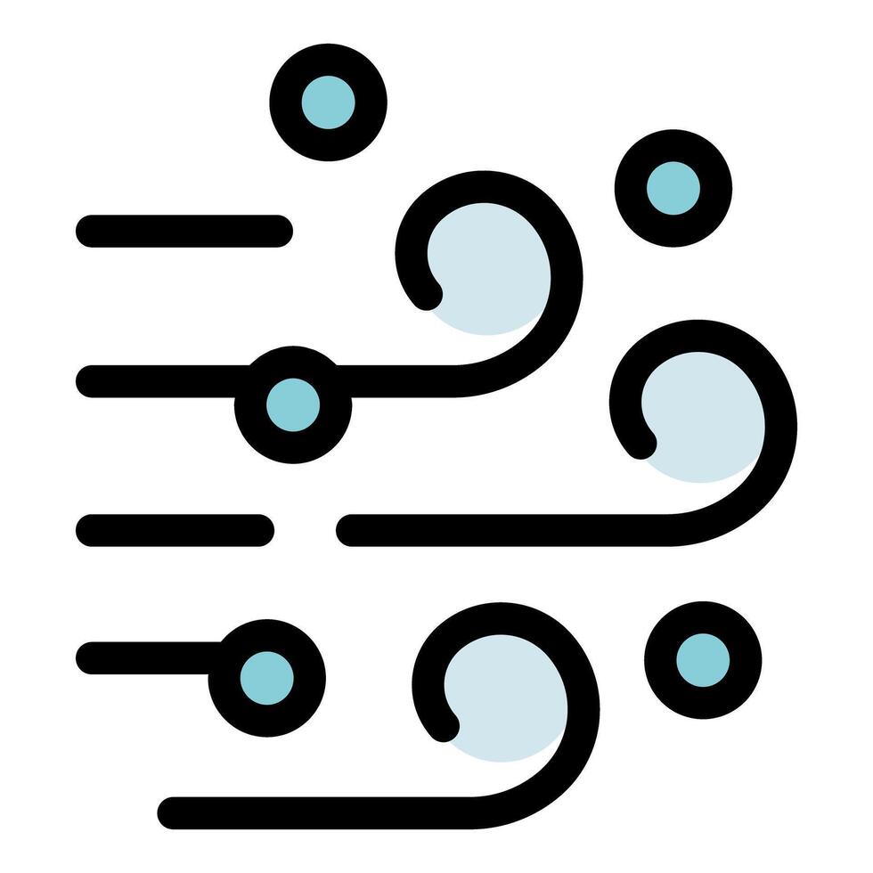 Windy day depicting strong air current blowing with particles vector