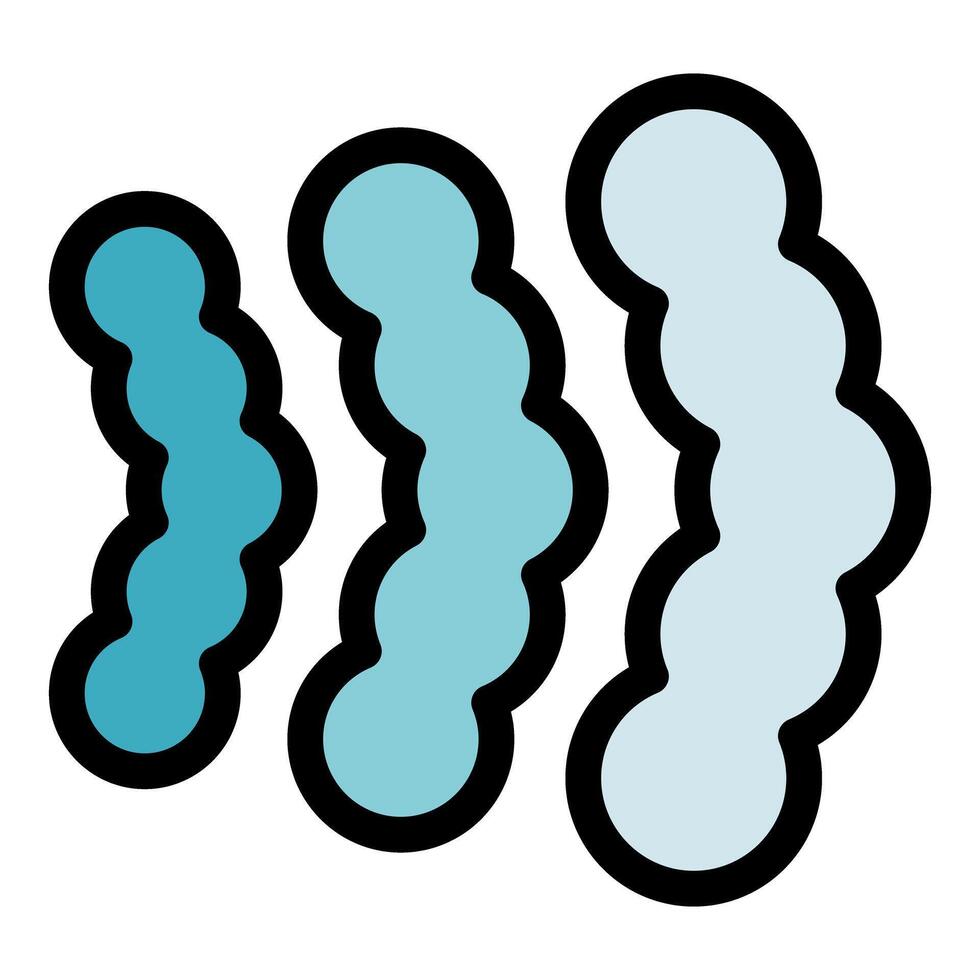 Three blue wavy vertical stripes creating a modern abstract design vector