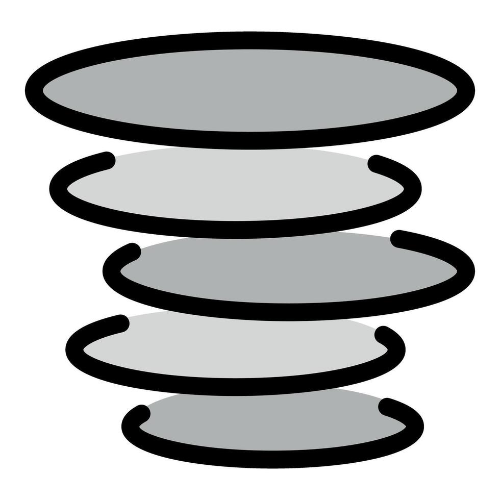 Gray concentric ellipses rotating and creating visual effect vector