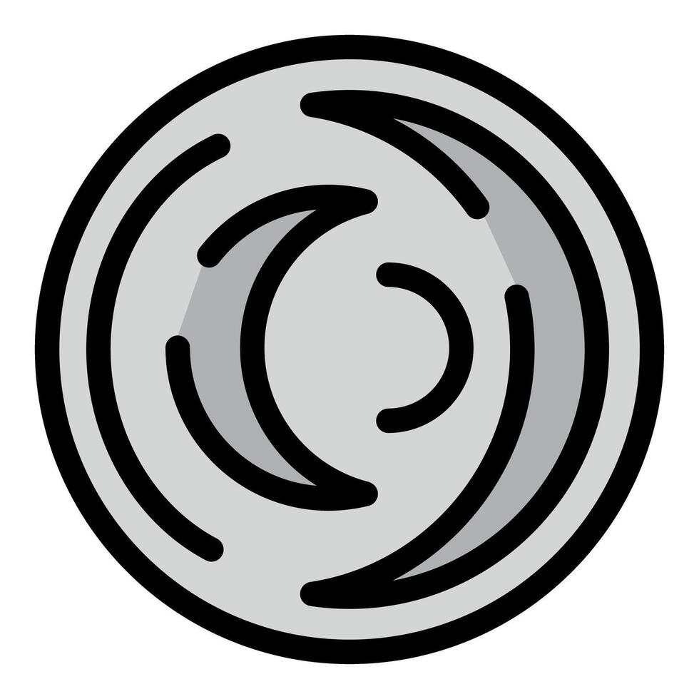 Silver cryptocurrency coin rotating showing its reverse vector