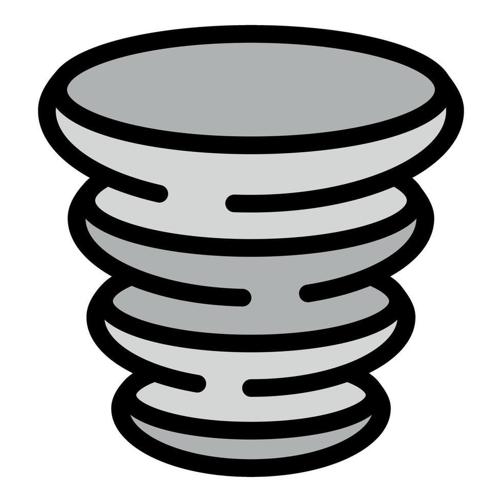 Tornado rotating and causing destruction with rotating air masses vector
