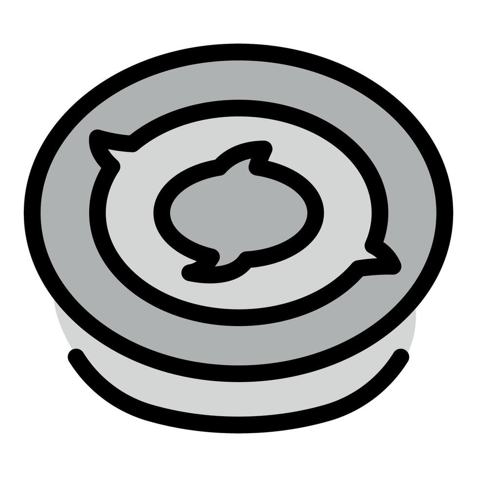 Round button showing rotating speech bubbles representing communication vector
