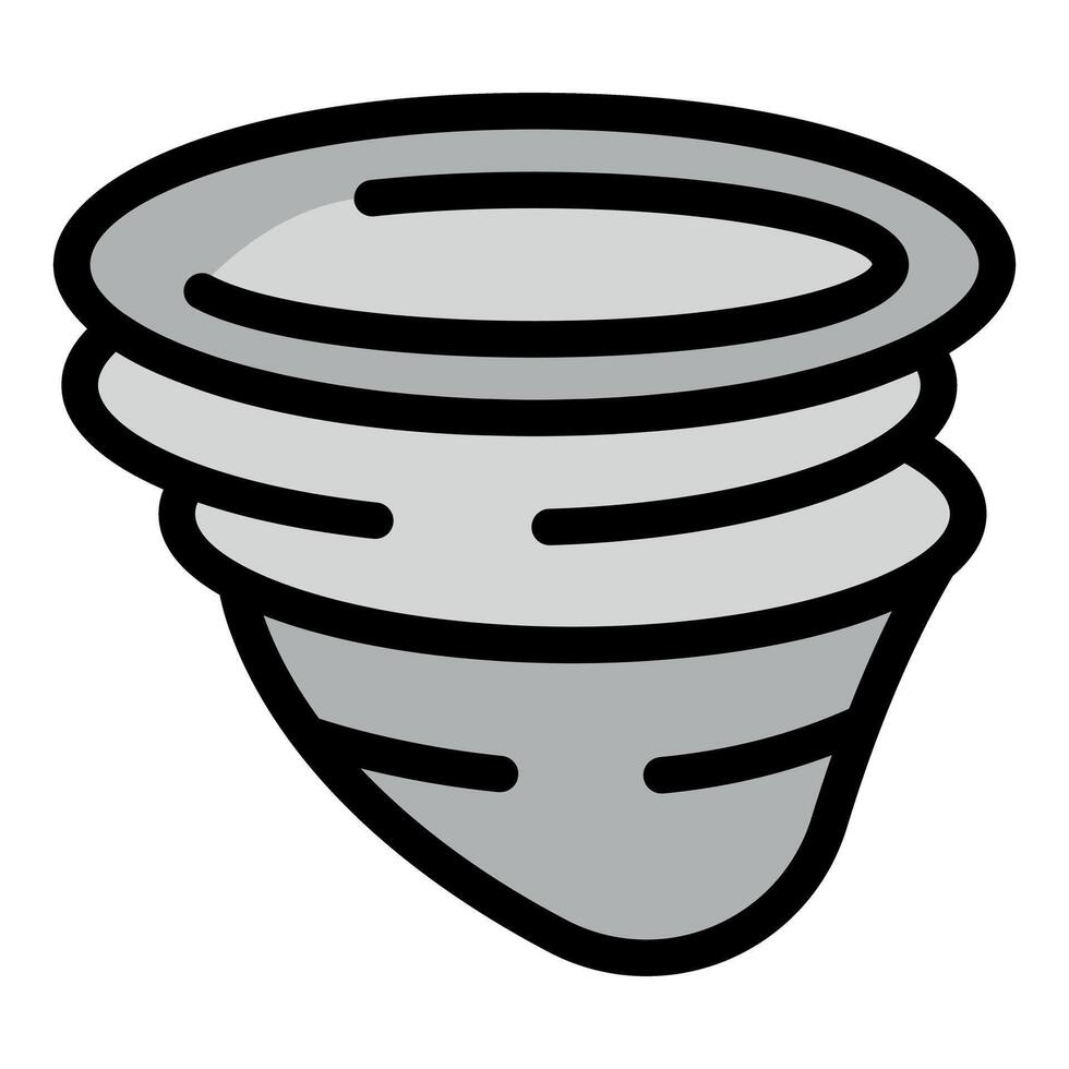 Hurricane rotating while destroying everything around, vector