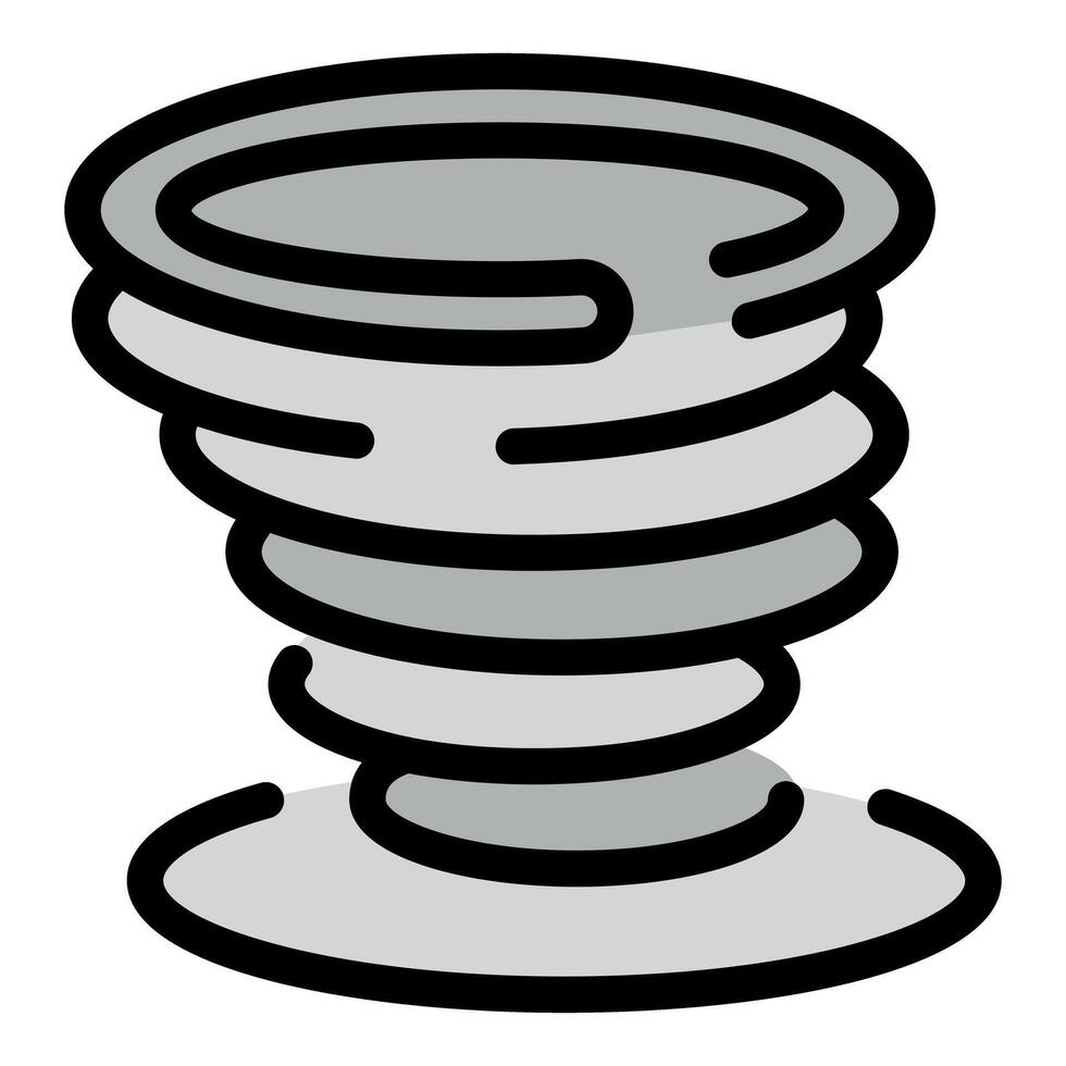 Swirling tornado creating destruction, weather icon representing natural disaster vector