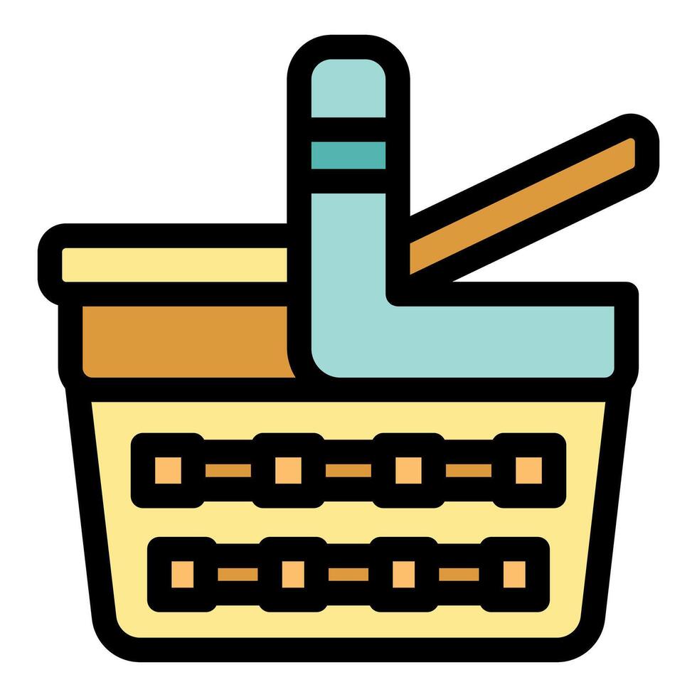 Empty picnic basket waiting to be filled with tasty treats vector