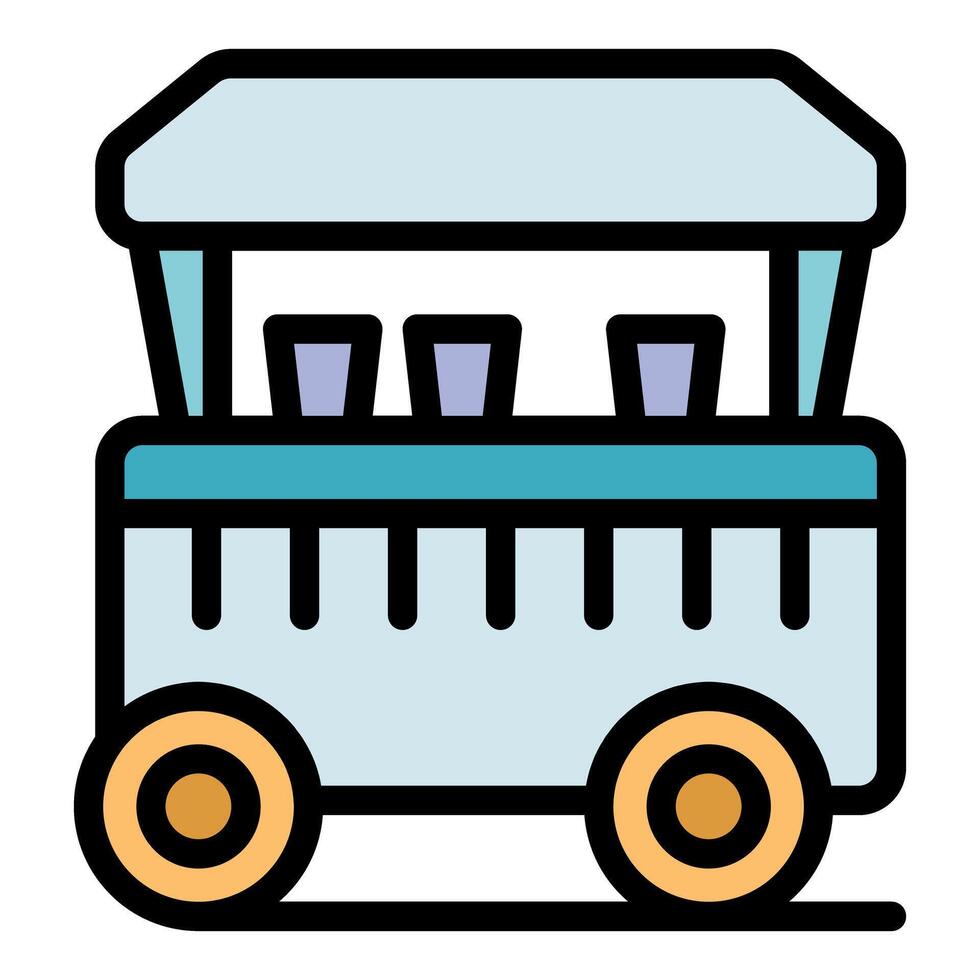 Street food cart offering refreshing drinks at a local market vector