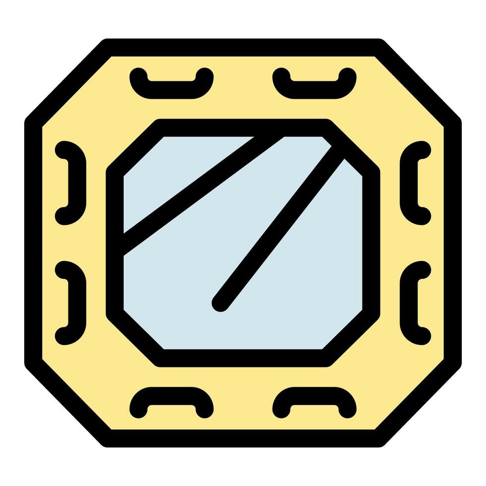 Octagonal porthole reflecting light on a ship or submarine vector