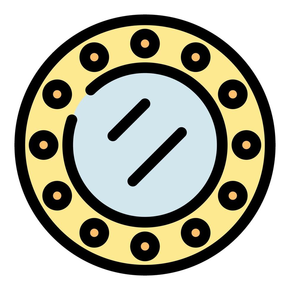 Round bathyscaphe window showing three metal bars reflecting light vector