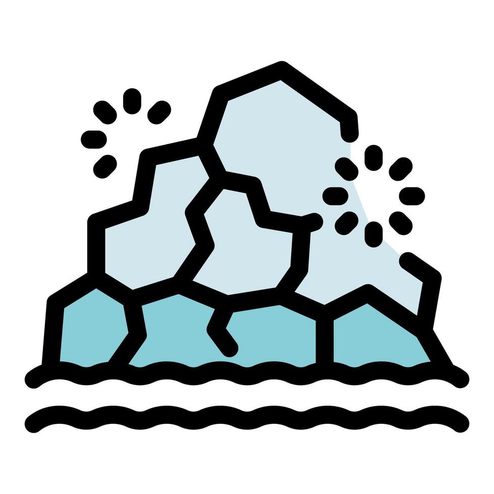 Melting iceberg floating in the ocean symbolizing global warming and climate change vector