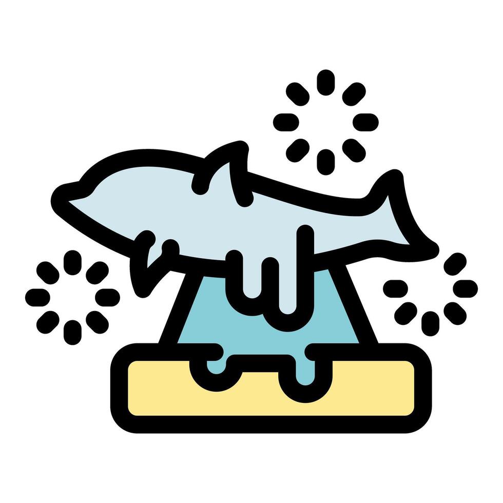Dolphin balancing on a pyramid with fireworks celebrating marine mammal shows vector