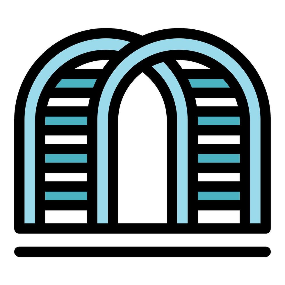 Modern archway entrance with decorative slats creating a stylish architectural feature vector