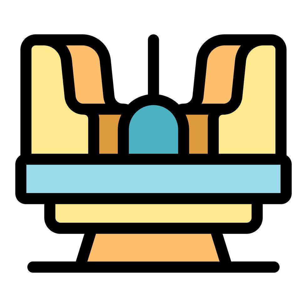 Extreme carousel ride spinning at high speed in amusement park vector