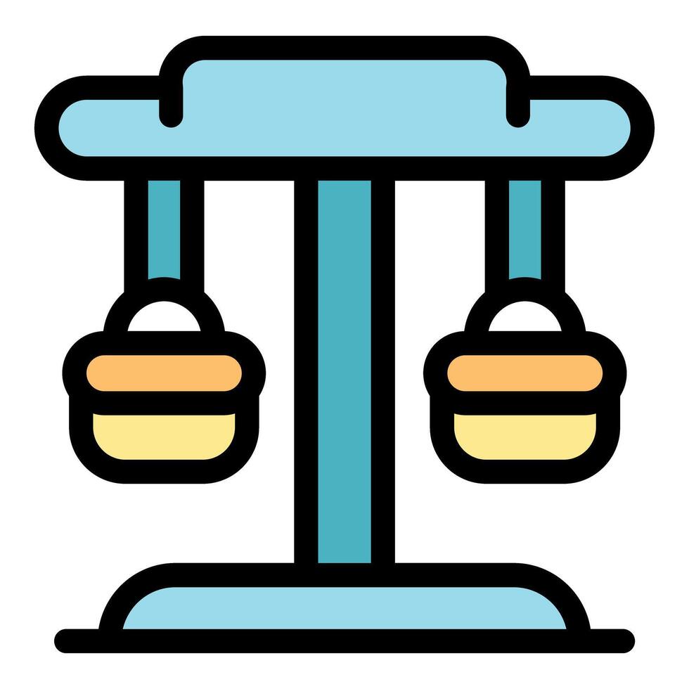 Playground swinging cradle balancing fun for kids entertainment vector