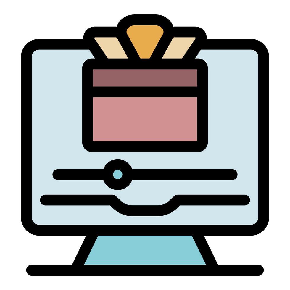 Online gift purchase being tracked on computer screen vector
