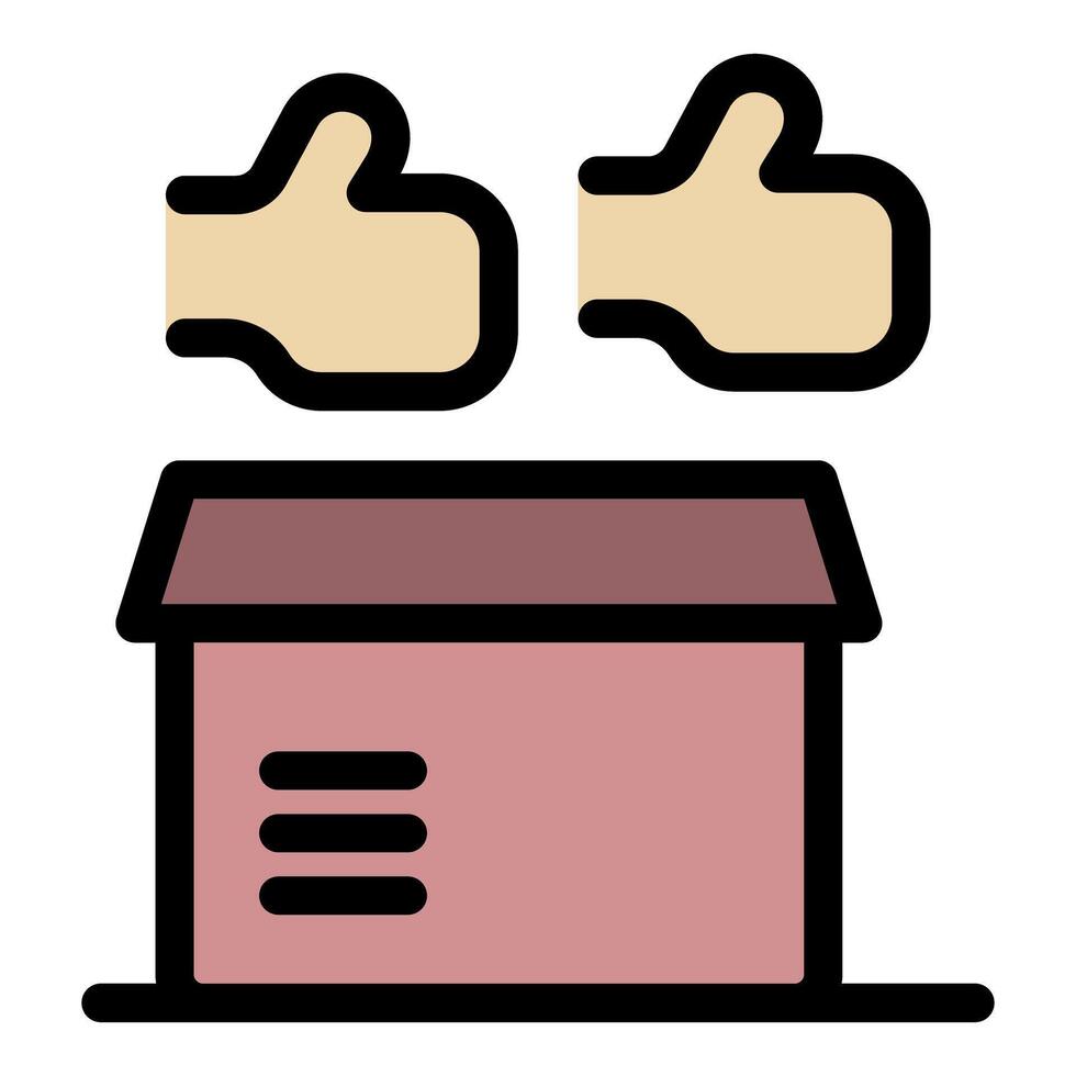Two hands giving thumbs up to storage unit building vector