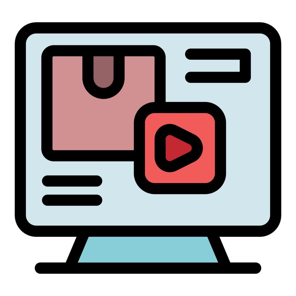 Online parcel tracking system with integrated playback on computer screen vector
