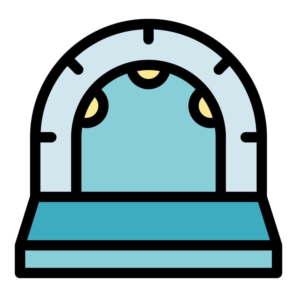 Mining tunnel entrance with lights and platform, vector