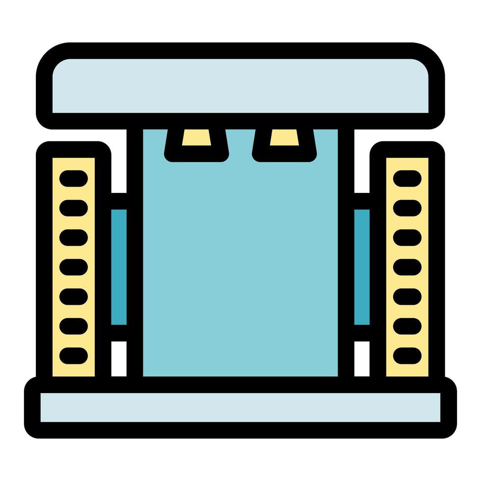 Server room with data processing equipment and lights vector