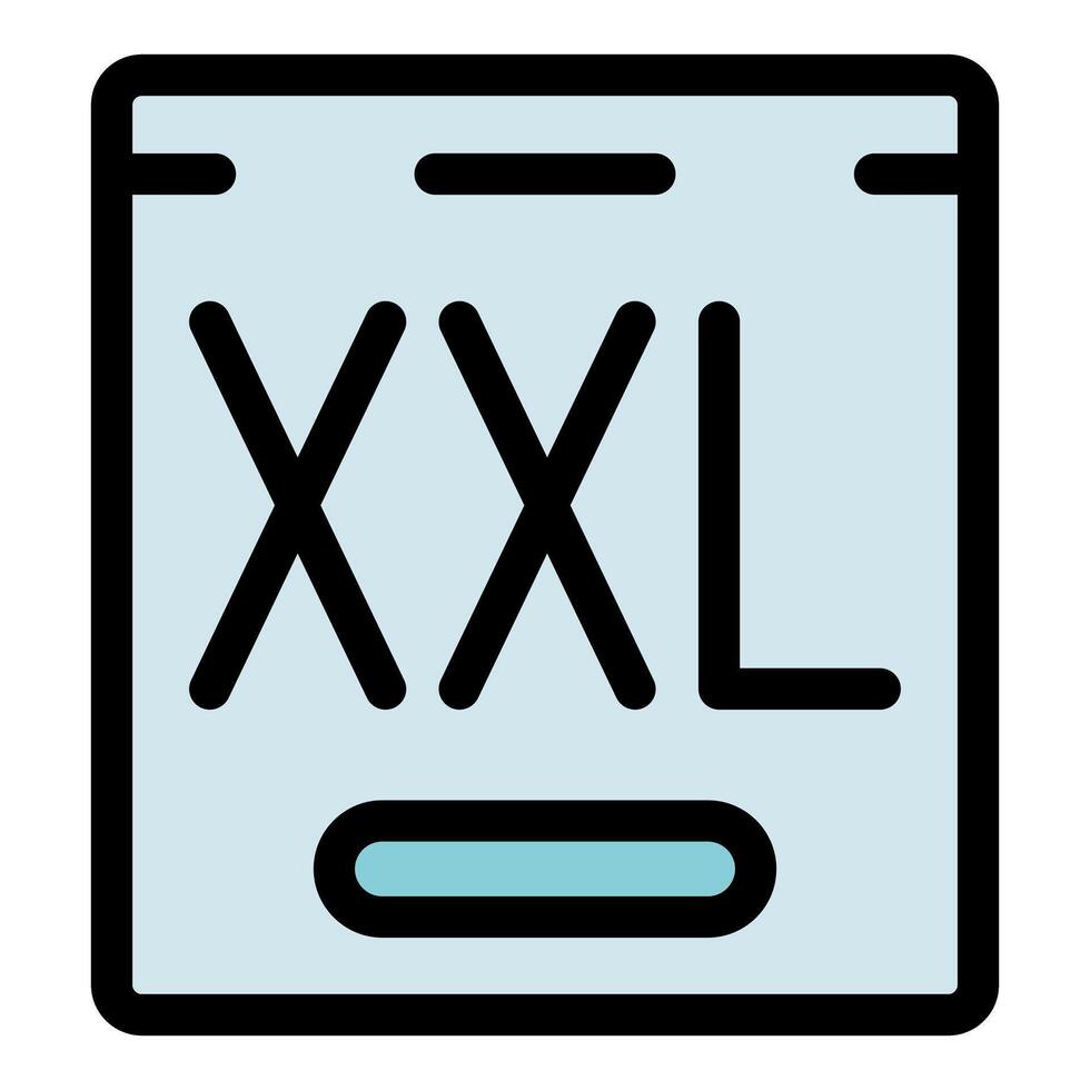 Xxl clothing label showing large size for big and tall apparel vector