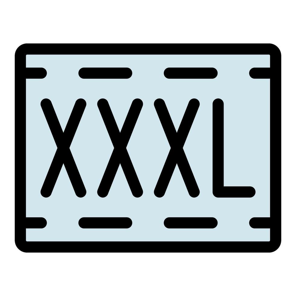 Clothes label showing extra extra large size for big person garment vector