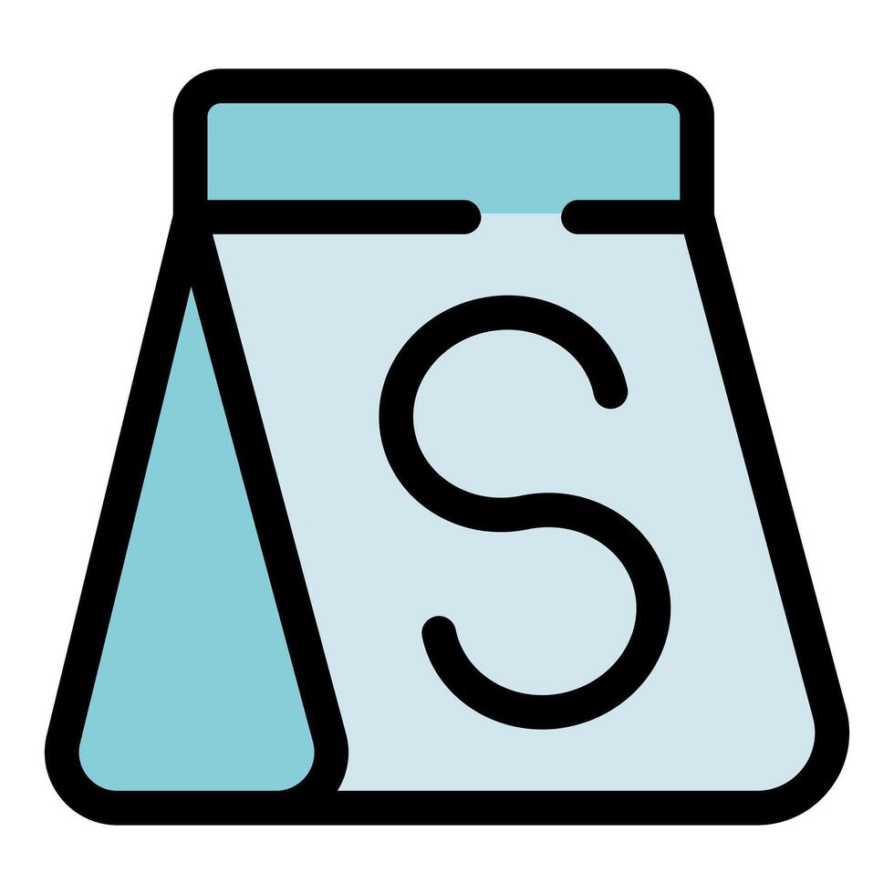 Small size paper bag with s letter representing sugar content vector
