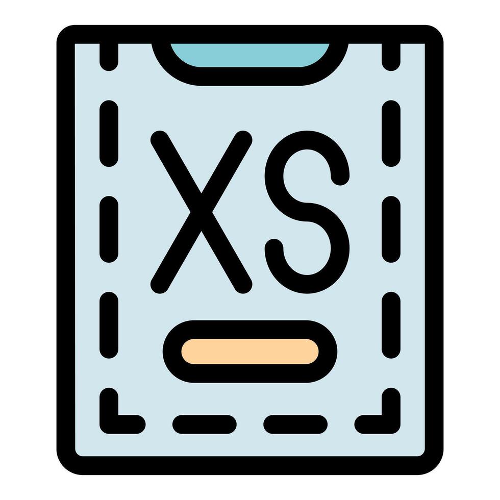 Extra small clothes size label icon showing tiny garment dimensions vector