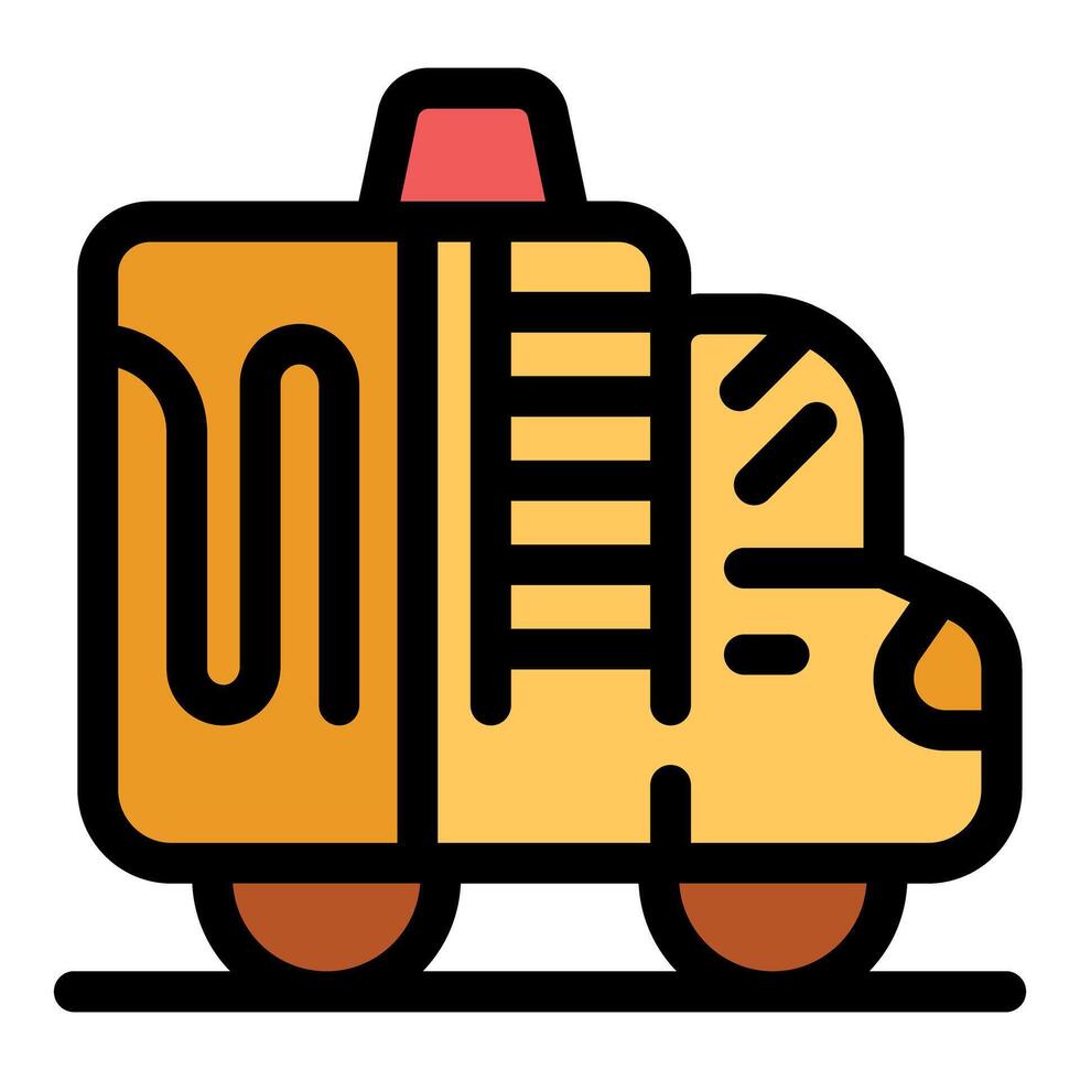 Firetruck carrying ladder and water hose depicts firefighting and rescue vector
