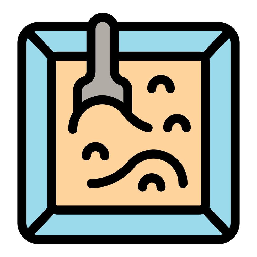 Sandbox with shovel creating sandcastles in a kindergarten or preschool playground vector
