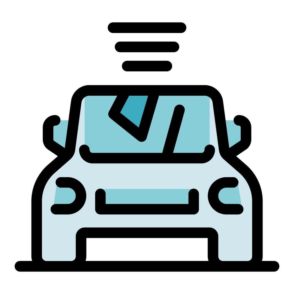 Car windshield being repaired after crack or chip damage vector
