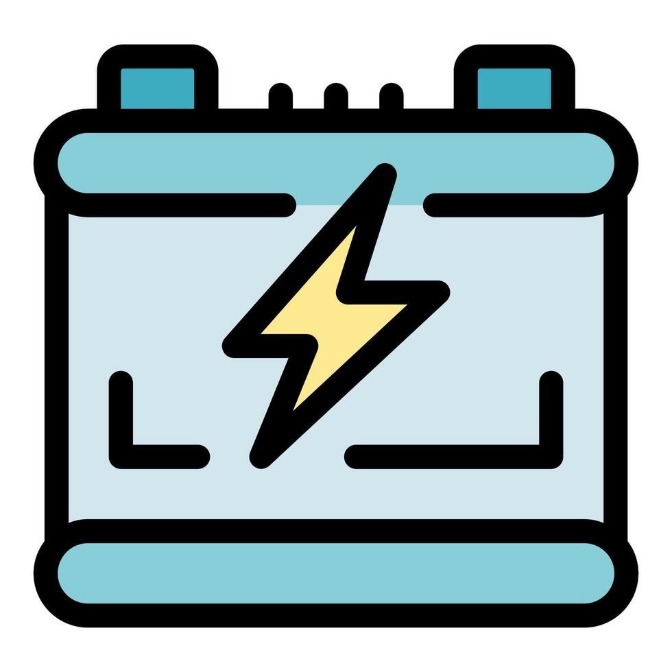 Accumulator battery providing electricity with lightning symbol displayed vector