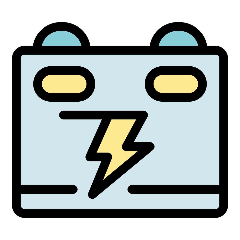 Car battery providing electricity with lightning symbol displayed prominently vector