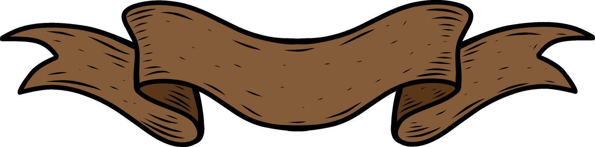 Brown Hand Drawn Ribbon Banner vector