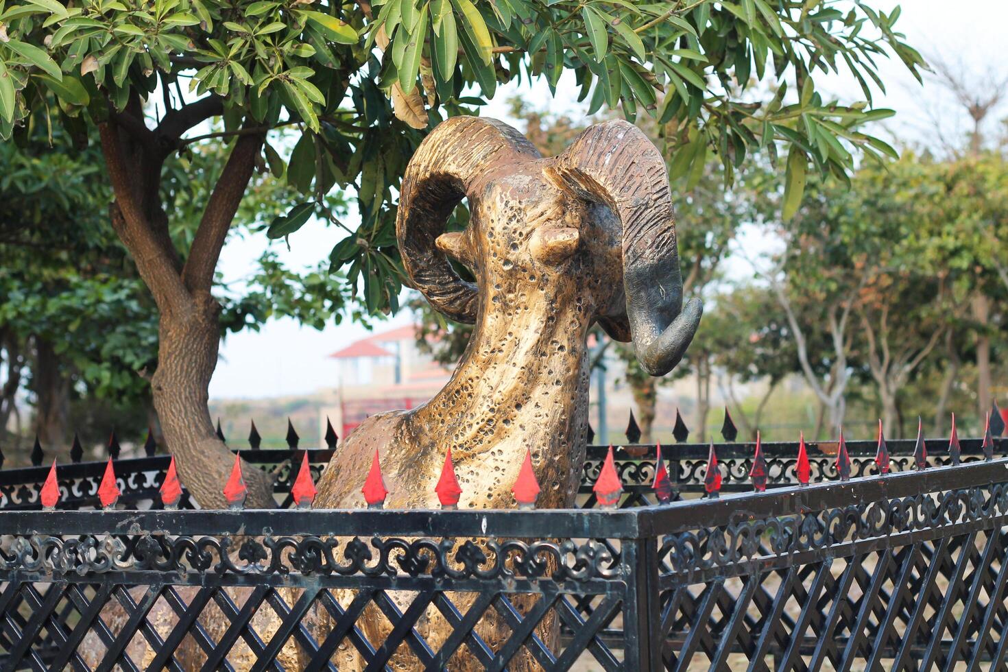 mirpur azad kashmir 2023 sculpture of deer animals in park photo