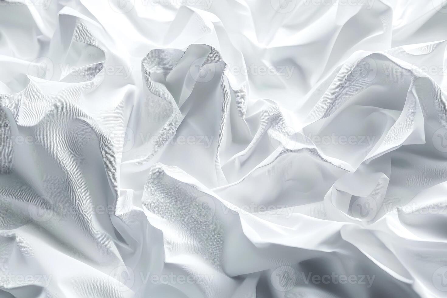 Abstract White Fabric with Crinkled and Wrinkled Texture photo