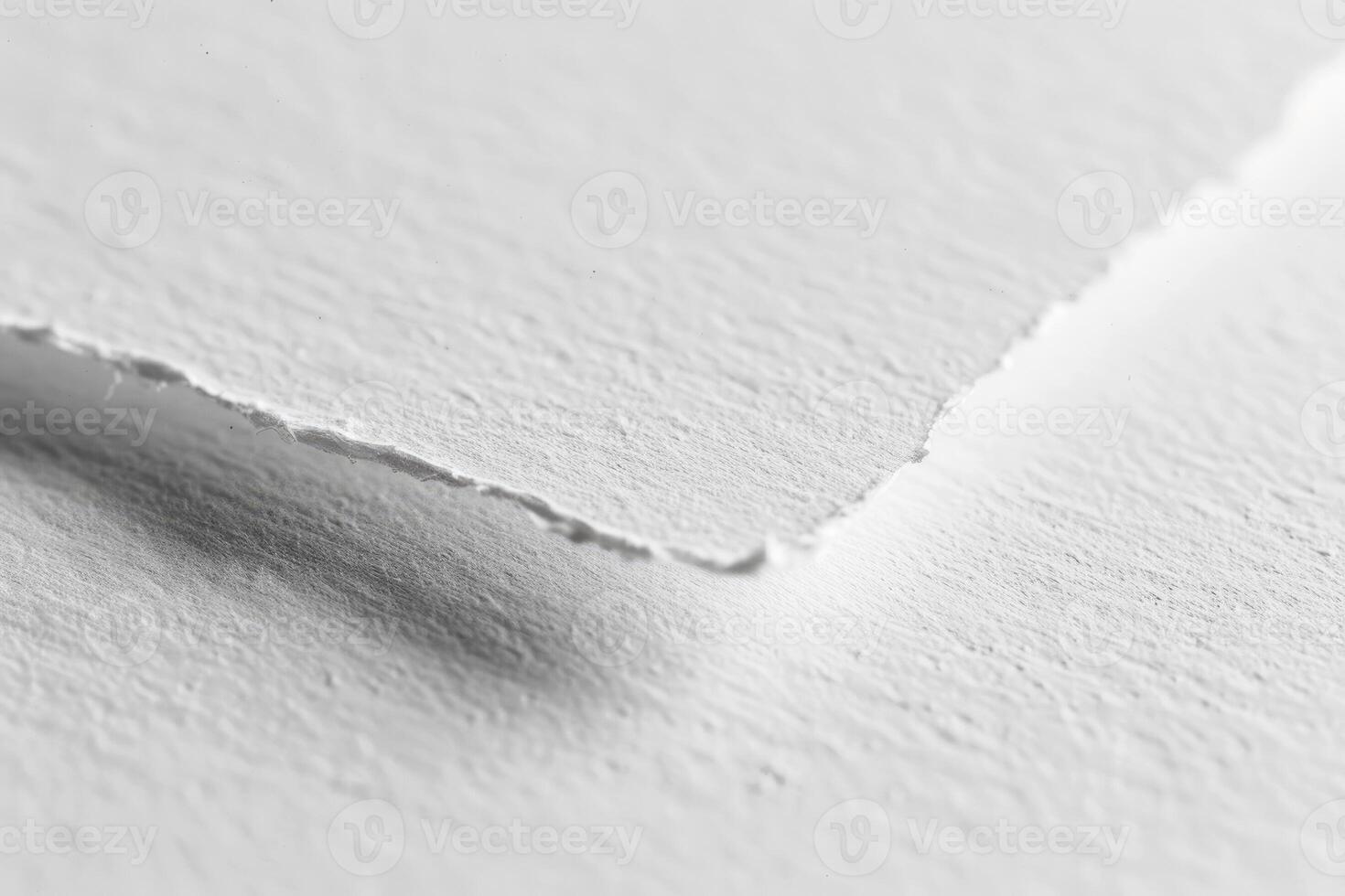 Close-up of White Textured Paper with Torn Edge photo