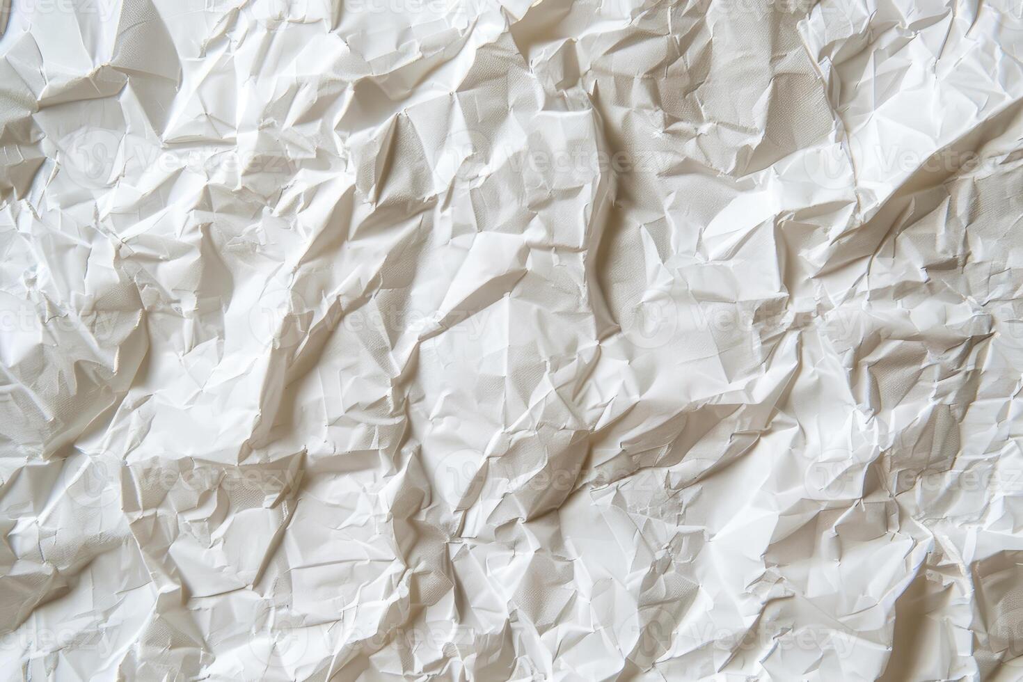 Close-Up of Crumpled White Paper Texture photo