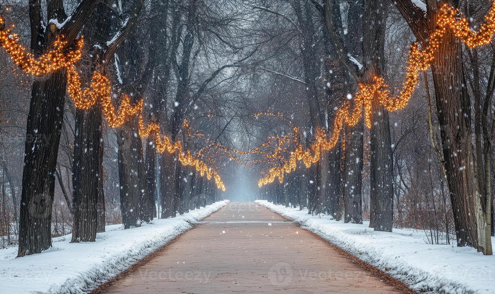 A path with lights on it photo