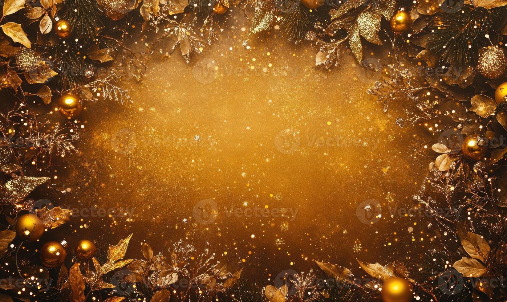 A gold background with a gold leafy border photo