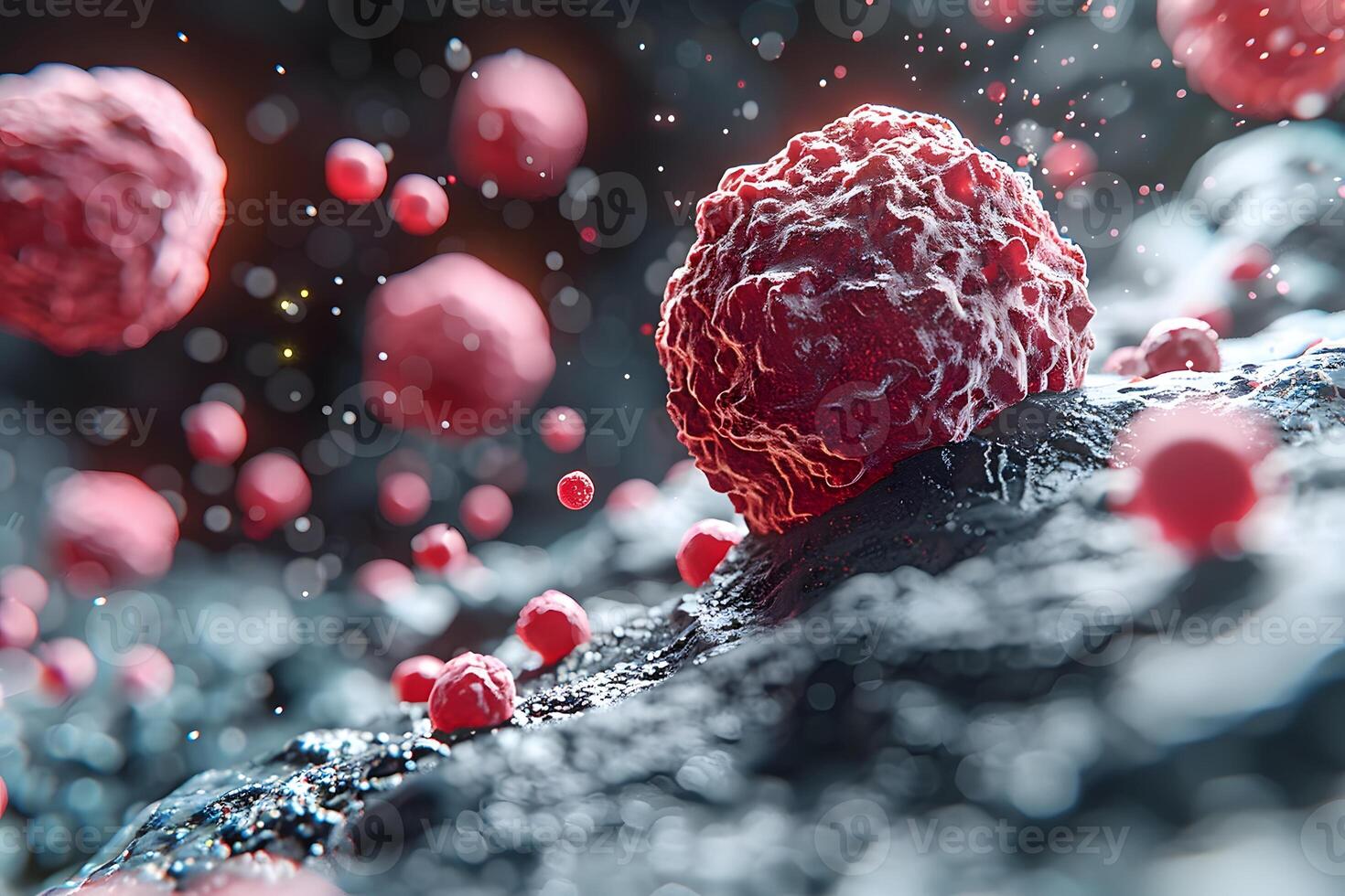 Scientific Microscopic View of Cells in Motion Biological Study and Research Imagery photo